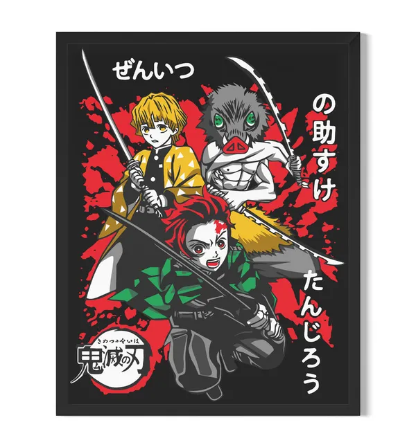 Multicolor_Demon_Slayer_2_Anime_Poster_with_Frame