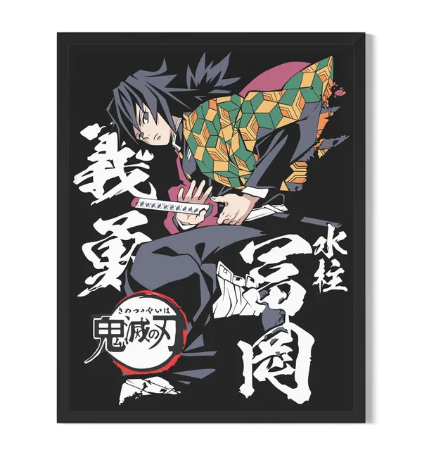 Multicolor_Demon_Slayer_Tomioka_Giyyu_Anime_Poster_with_Frame