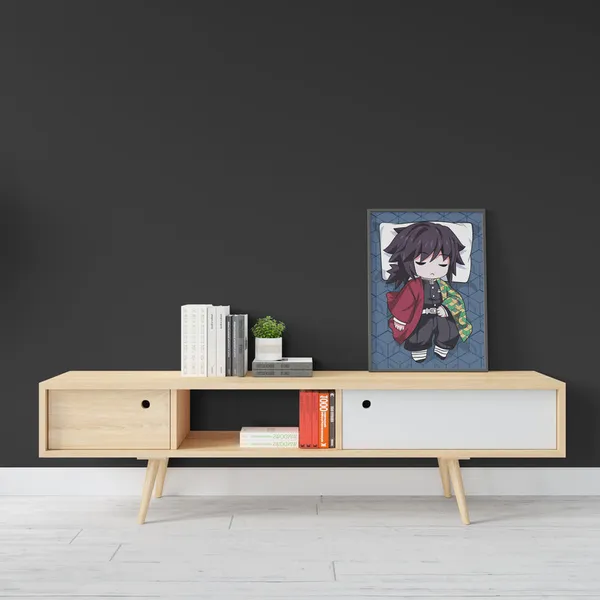 Multicolor_Demon_Slayer_Tomioka_Giyyu_2_Anime_Poster_with_Frame