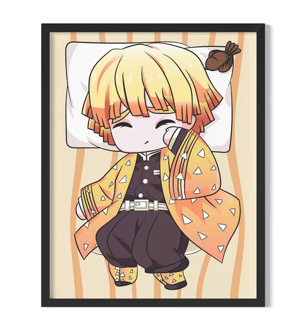 Multicolor_Demon_Slayer_Zenitsu_Anime_Poster_with_Frame