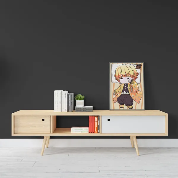 Multicolor_Demon_Slayer_Zenitsu_Anime_Poster_with_Frame