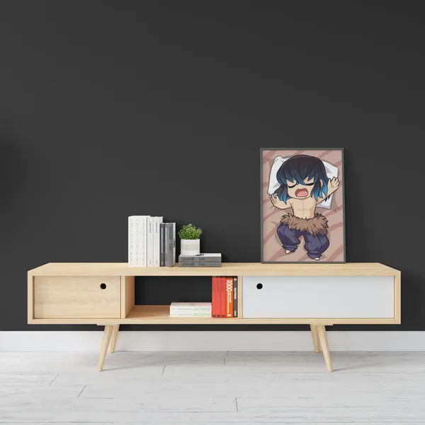 Multicolor_Demon_Slayer_Inosuke_Hashibira_3_Anime_Poster_with_Frame