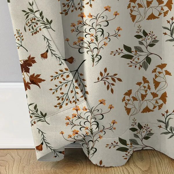 Cream_Floral_Super_Soft_Brushed_Microfiber_Cotton_Window_Curtain_
