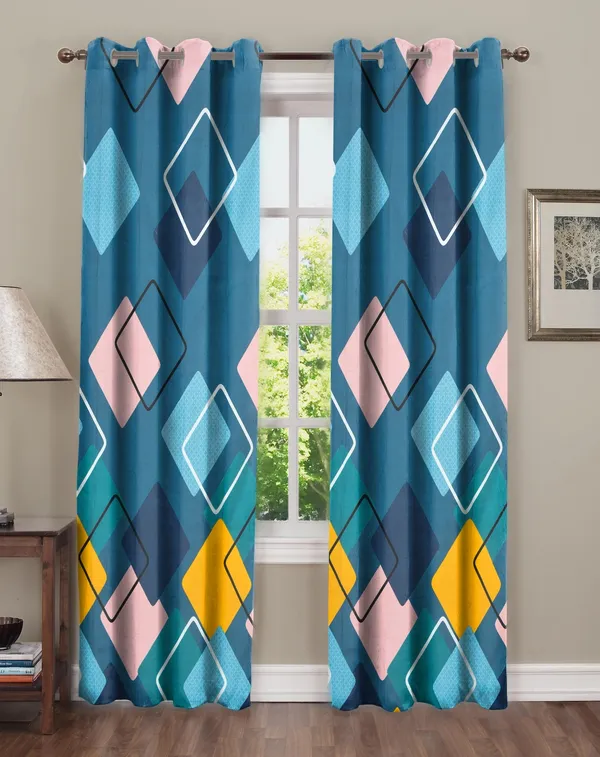 Blue_Microfiber_Cotton_Printed_Door_Curtain_|7ft