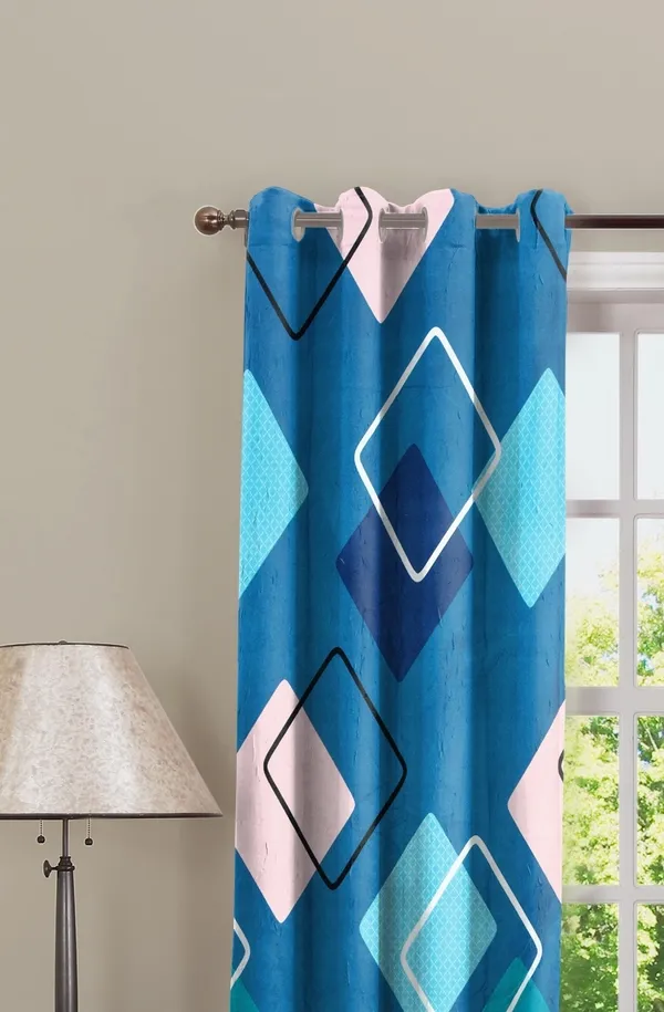 Blue_Microfiber_Cotton_Printed_Door_Curtain_|7ft