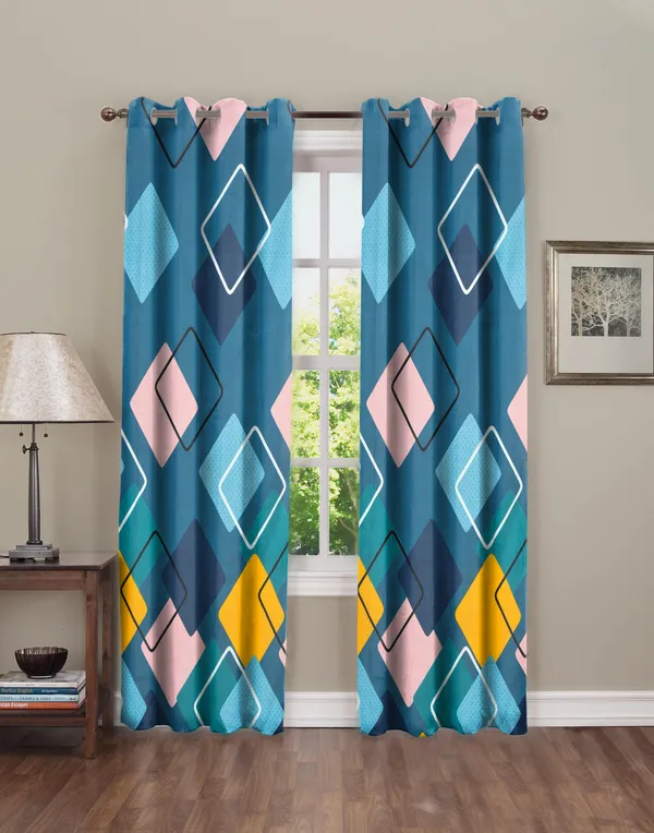 Blue_Microfiber_Cotton_Printed_Door_Curtain_|7ft