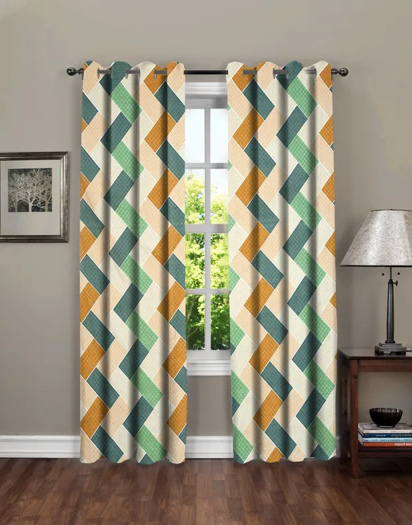 Green_Beige_Microfiber_Cotton_Printed_Long_Door_Curtain_|_9ft