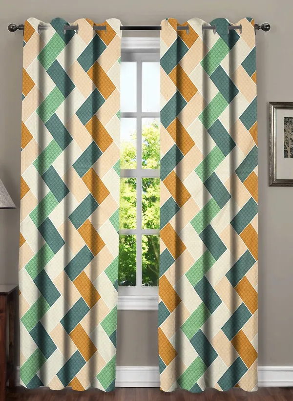 Green_Beige_Microfiber_Cotton_Printed_Long_Door_Curtain_|_9ft