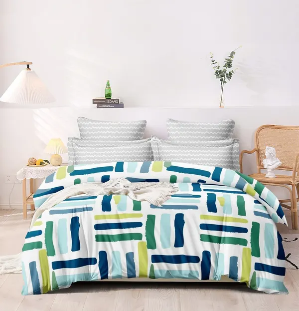 Green_&_White_&_Blue_Microfiber_Cotton_Double_Duvet_Cover_|_TC_144