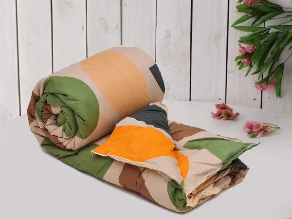 Orange_Green_Brown_Microfiber_Quilted_Double_Comforter