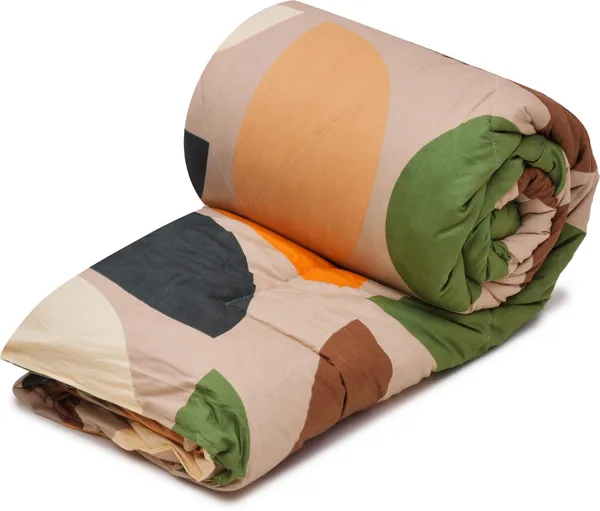 Orange_Green_Brown_Microfiber_Quilted_Double_Comforter