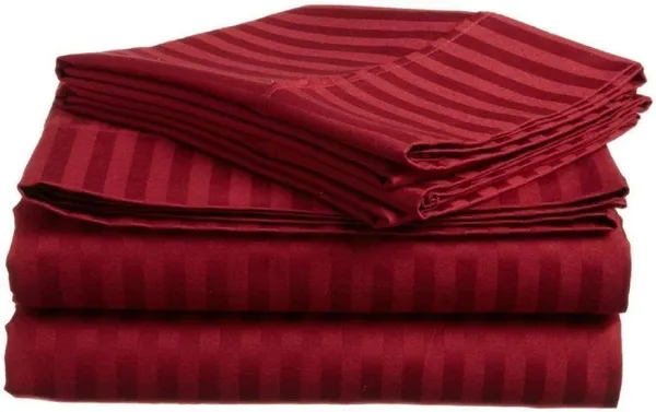Maroon_Microfiber_Cotton_Satin_Striped_Single_Bedsheet