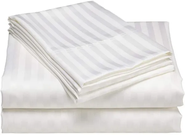 White_Microfiber_Cotton_Satin_Striped_Single_Bedsheet