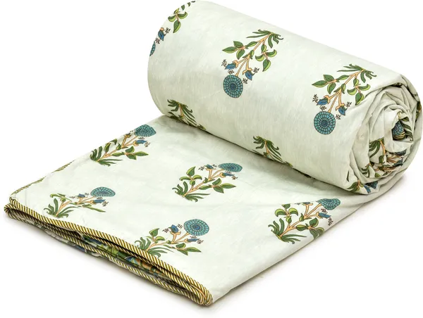 Floral_Green_&_White_Super_Soft_Brushed_Microfiber_Cotton_Single_Dohar_–_Lightweight_&_Cozy_Blanket