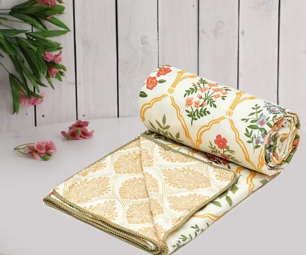 Cream__Floral_Super_Soft__Brushed_Microfiber_Cotton_Single_Dohar