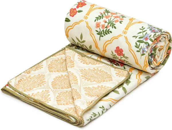 Cream__Floral_Super_Soft__Brushed_Microfiber_Cotton_Single_Dohar