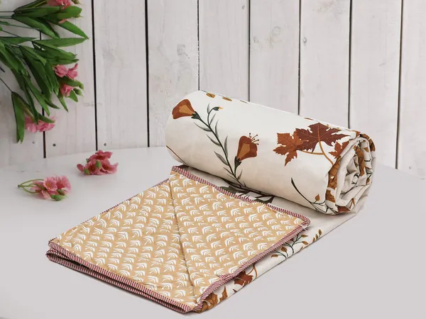 Cream_&_Brown__Super_Soft_Brushed_Microfiber_Cotton_Single_Dohar