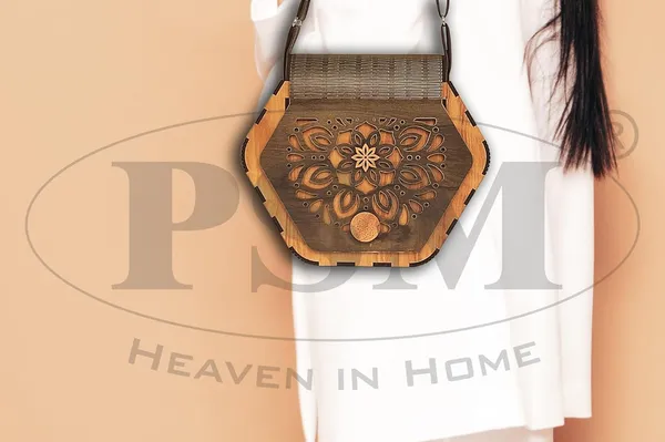 Dark_Ivory_Brown_Wooden_Floral_Pattern_Ladies_Purse(Clutch);_Made_From_Different_Wood_Grains