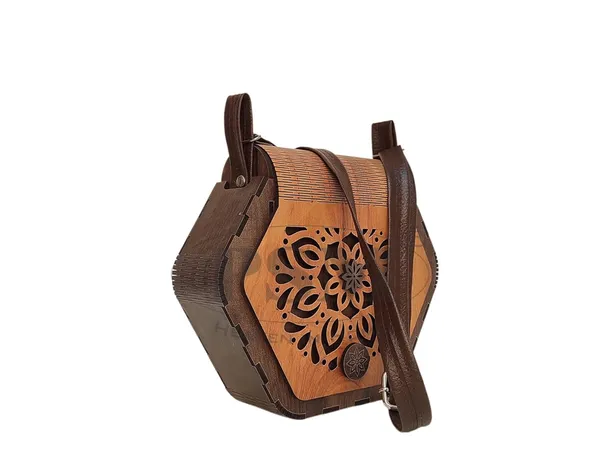 Ivory_Coffee,_Floral_Pattern_Ladies_Wooden_Purse(Clutch)_Made_From_Different_Wood_Grains
