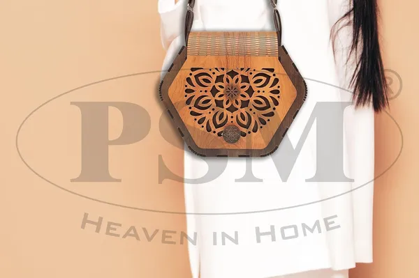 Ivory_Coffee,_Floral_Pattern_Ladies_Wooden_Purse(Clutch)_Made_From_Different_Wood_Grains