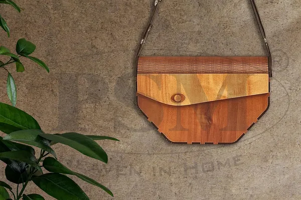 Chery_Brown_Wooden_Ladies_Purse(Clutch);_Made_From_Different_Wood_Grains