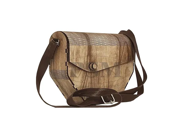 Shiny_Silver_Wooden_Ladies_Purse(Clutch);Made_From_Different_Wood_Grains