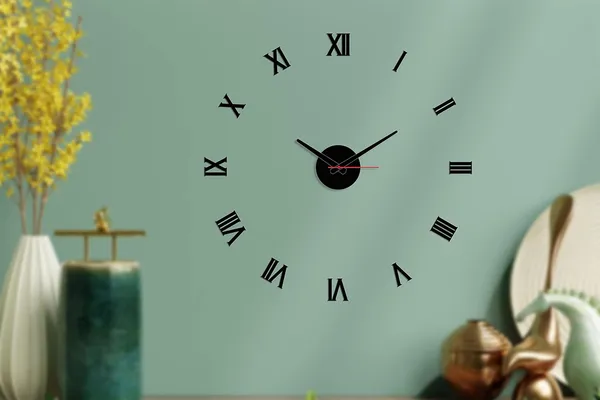 Black_Heaven_In_Home_Roman_Style_301-Ca_Modern_Decorative_Acrylic_3D_Diy_Wall_Clock_(24_Inch)
