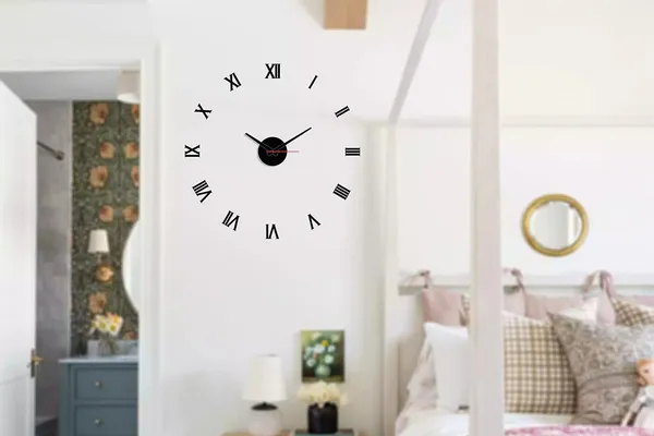 Black_Heaven_In_Home_Roman_Style_301-Ca_Modern_Decorative_Acrylic_3D_Diy_Wall_Clock_(24_Inch)