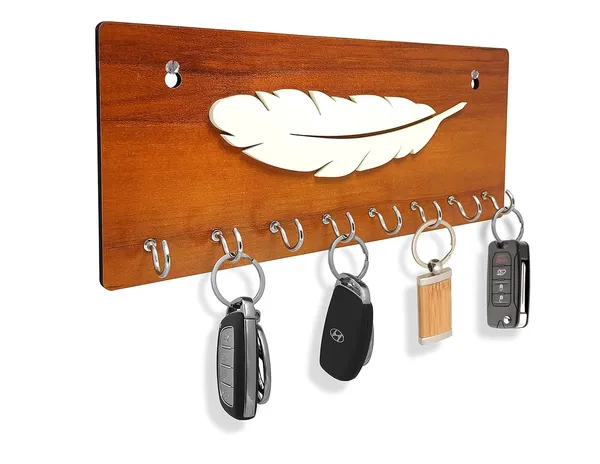 Wooden_And_White_Key_Holder_With_8_Pin