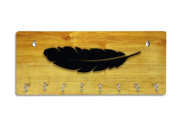 Ivory_Black_Wooden_Feather_Key_Holder