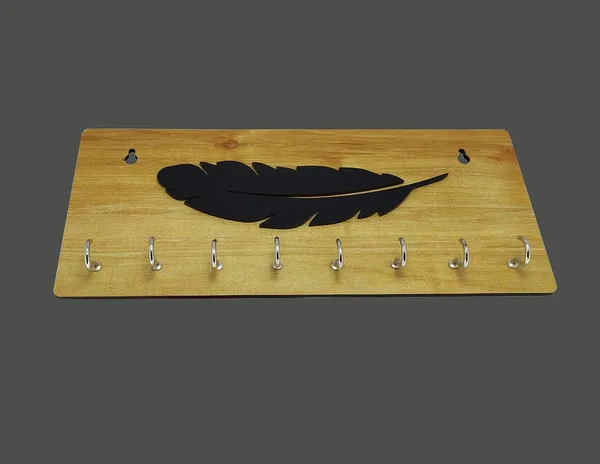 Ivory_Black_Wooden_Feather_Key_Holder