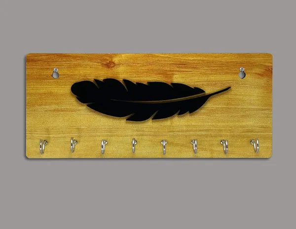 Ivory_Black_Wooden_Feather_Key_Holder