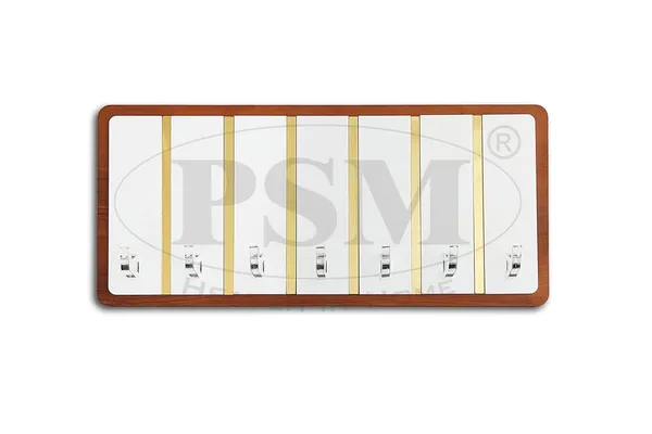 Gray_White_Self_Adhesive_Decorative_Sticky_Acrylic_Gold_Wooden_Key_Holder