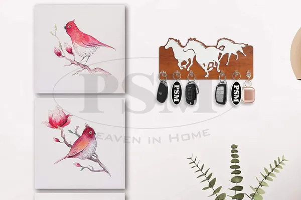 Cherry_White_Self_Adhesive_Decorative_Sticky_Gold_Wooden_Running_Horse_Key_Holder