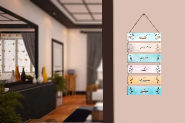 Smile_Light_C_Heaven_In_Home_5512_Uv_Printed_Motivational_Quote_For_All_Wall_Mount_24X12_Inch(5512_Smile_Light_C)
