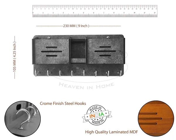 Mini_Gray_Heaven_In_Home__Wooden_Mobile_Pen_Key_Holder_With_Storage_Box_With_8_Hook