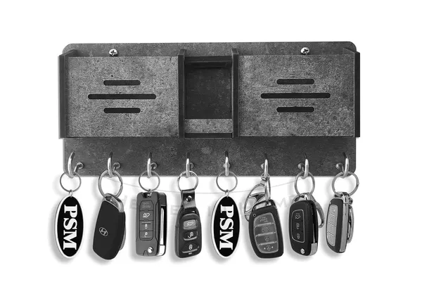 Mini_Gray_Heaven_In_Home__Wooden_Mobile_Pen_Key_Holder_With_Storage_Box_With_8_Hook