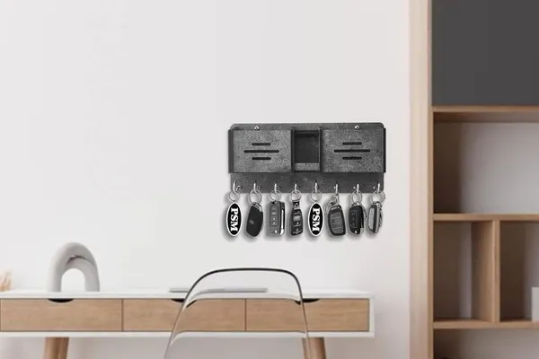Mini_Gray_Heaven_In_Home__Wooden_Mobile_Pen_Key_Holder_With_Storage_Box_With_8_Hook