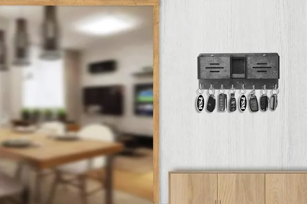Mini_Gray_Heaven_In_Home__Wooden_Mobile_Pen_Key_Holder_With_Storage_Box_With_8_Hook