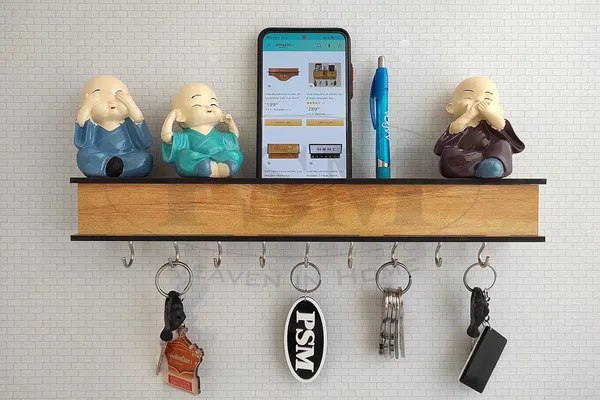 Ivory_Wooden_Home_Key_Holder_With_Storage_Box
