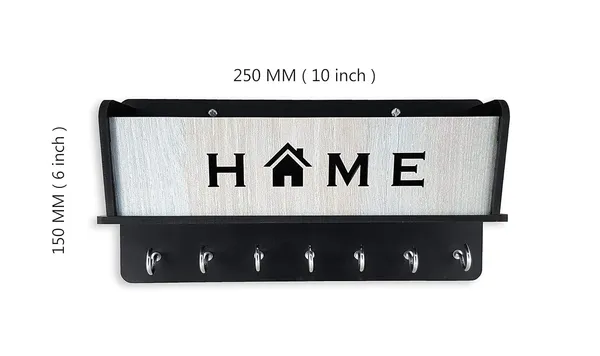 Black_Natural_Wood_7_Hook_Home_Mobile_Key_Holder_With_Storage_Box
