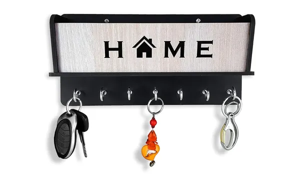 Black_Natural_Wood_7_Hook_Home_Mobile_Key_Holder_With_Storage_Box