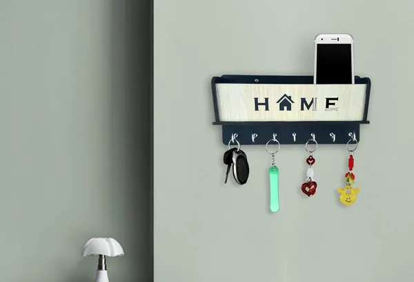 Black_Natural_Wood_7_Hook_Home_Mobile_Key_Holder_With_Storage_Box