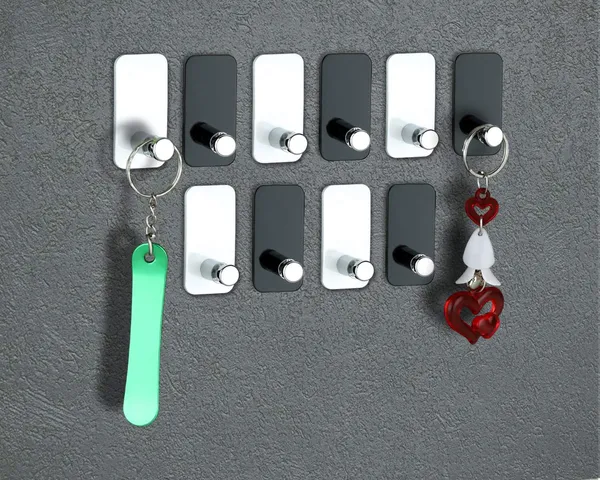 Pack_Of(10)-Black_And_White_Heavy_Duty_Self_Adhesive_Acrylic_Key_Holder