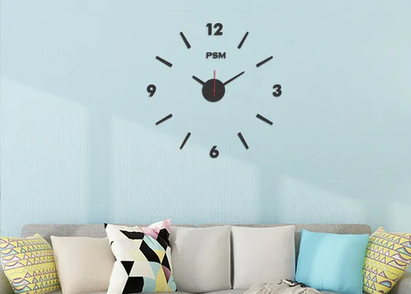 PSM_HEAVEN_IN_HOME_Modern_Decorative_Acrylic_3D_DIY_Wall_Clock_Roman_Style_(24_inch)_(Black_304)