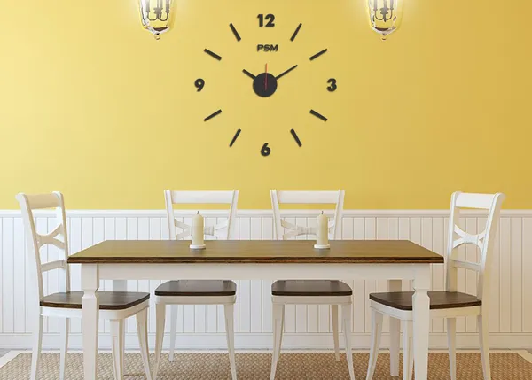 PSM_HEAVEN_IN_HOME_Modern_Decorative_Acrylic_3D_DIY_Wall_Clock_Roman_Style_(24_inch)_(Black_304)