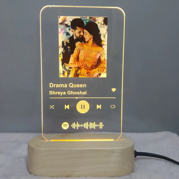 Warm_White_Acrylic_Customized_Photo_and_song_Glass_Spotify_Plaque_with_wooden_LED_Light_stand,_Personalized_Photo_Music_Frame_with_scannable_code