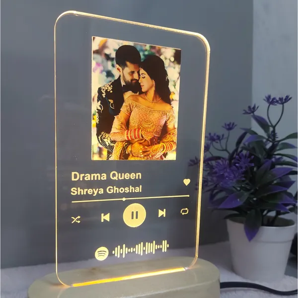 Warm_White_Acrylic_Customized_Photo_and_song_Glass_Spotify_Plaque_with_wooden_LED_Light_stand,_Personalized_Photo_Music_Frame_with_scannable_code