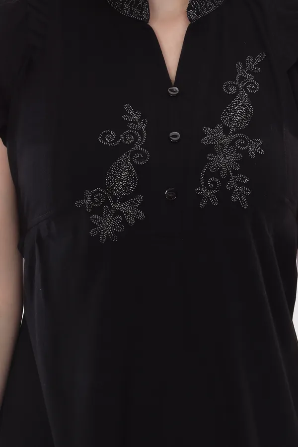 Dark_blue_half_sleeve_summer_nighty_for_women
