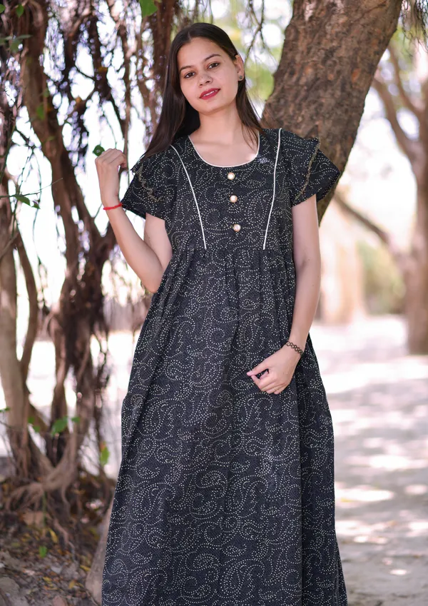 Shree Balaji Maxi Grey Cotton Blend Nighty For Women frock style Price in India Buy Shree Balaji Maxi Grey Cotton Blend Nighty For Women frock style online at undefined